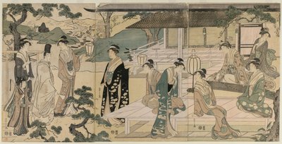 O capítulo Matsukaze do conto de Genji da série O conto de Genji, c. 1791 de Chobunsai Eishi