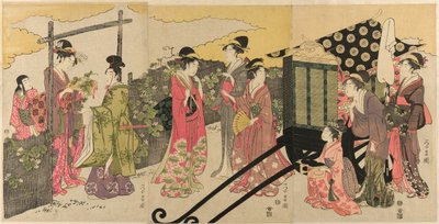 Paródia do Capítulo Yugao do Conto de Genji de Chokosai Eisho