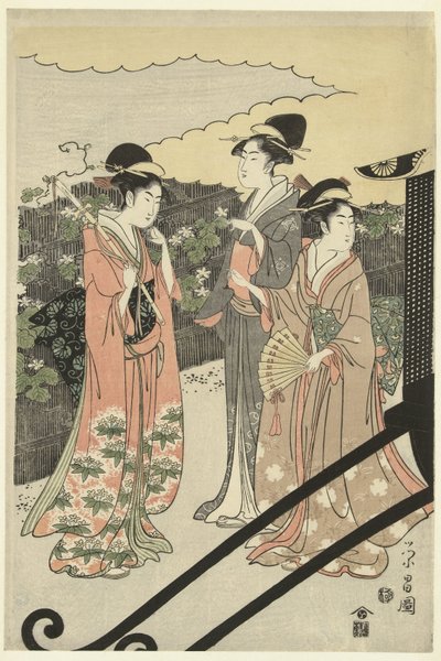 Prins Genji en Yugao de Chokosai Eisho