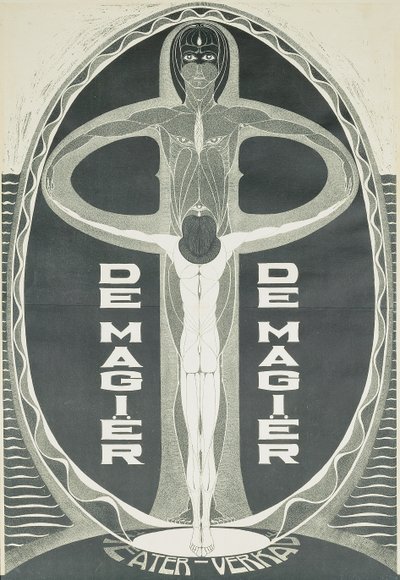 O Mágico, c.1915 (litografia colorida) de Chris Lebeau