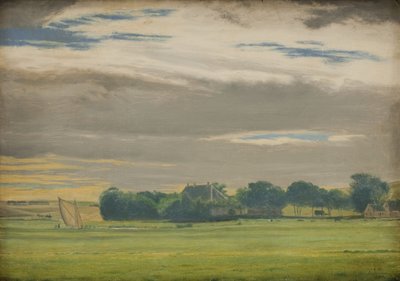 Paisagem perto da cidade de Skive com Skivehus Manor, Jutlândia de Christen Dalsgaard