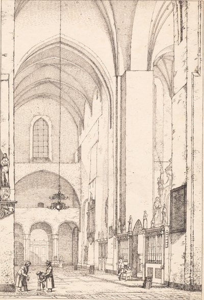 Dinamarquês: Prospeto do interior do transepto norte da Catedral de Aarhus de Christen Købke