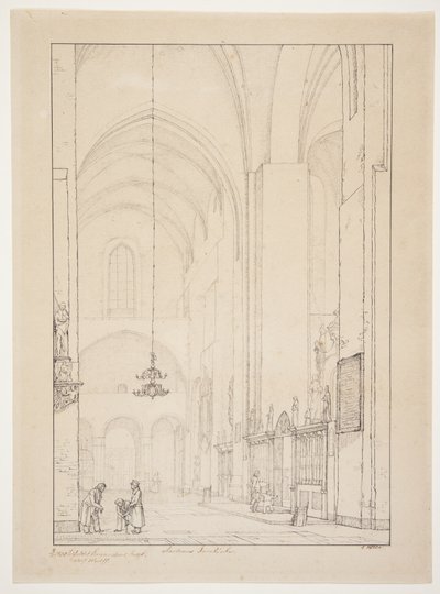 Modelo para "Prospecto do interior do braço transversal norte da Catedral de Aarhus" de Christen Købke