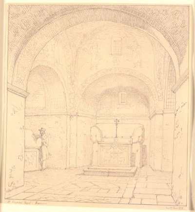 Gravura de Galla Placidias em St.Nazareo Capel em Ravenna de Christen Købke