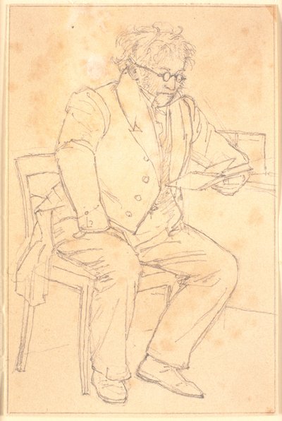 O pai do artista lendo de Christen Købke