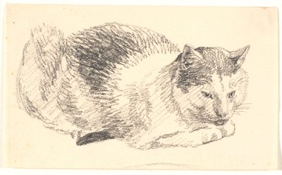 gato deitado de Christen Købke