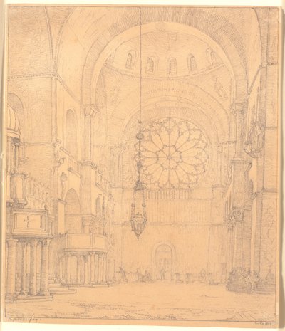 Lote do interior de St.Marco em Veneza de Christen Købke