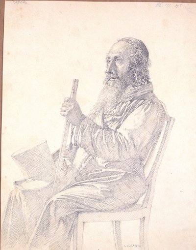 Retrato de um velho judeu polonês de Christen Købke