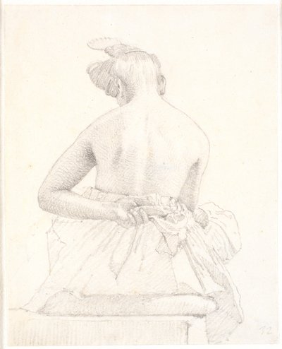 Modelo feminino sentado visto por trás de Christen Købke