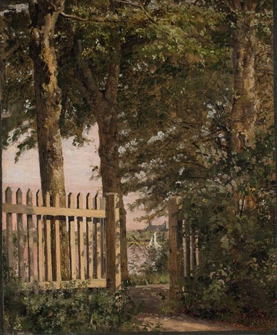 O portão do jardim da casa do artista em Blegdammen de Christen Købke