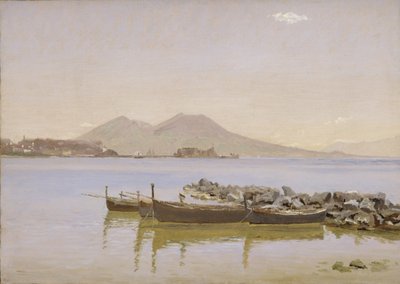 O Golfo de Nápoles com o Vesúvio ao fundo de Christen Købke