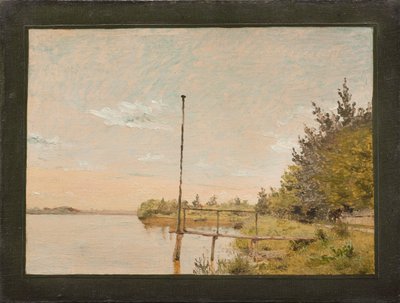 Vista de Dosseringen perto do Lago Sortedam olhando para Nørrebro. Estudar de Christen Købke