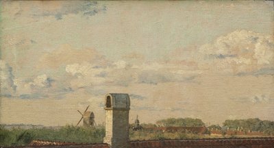 Vista de uma janela em Toldbodvej olhando para a cidadela em Copenhague de Christen Købke