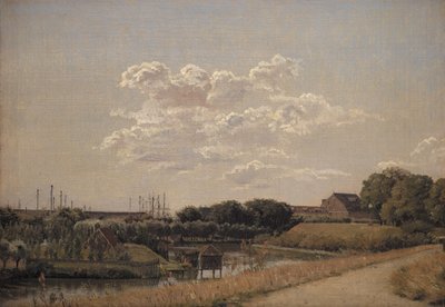 Vista das muralhas da cidadela olhando para Langelinie e o porto naval de Christen Købke