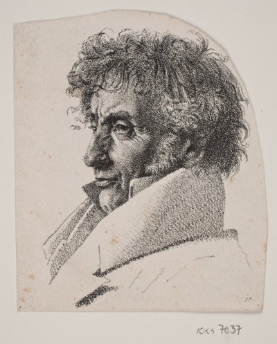 Retrato do mestre padeiro Købke; fragmento de: Folha com três retratos: o mestre padeiro Købke, Sophie Krohn e N. Feilberg de Christen Købke