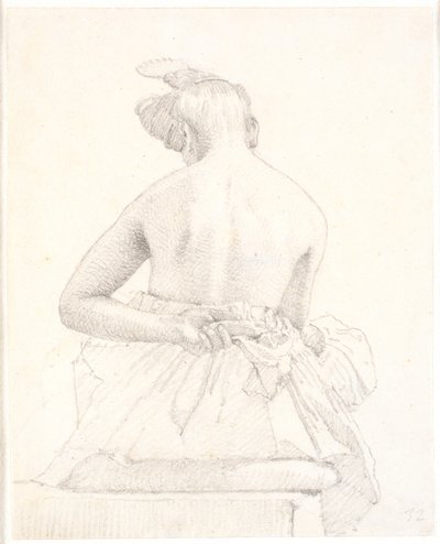 Modelo feminino sentado visto por trás de Christen Købke