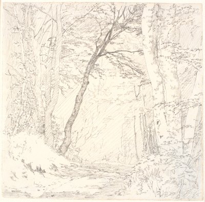 Estrada através de uma floresta de Christen Købke