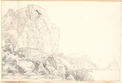 Vista da costa perto de Marina Piccola em Capri de Christen Købke