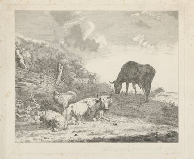 paisagem com gado de Christiaan Godfried Schutze van Houten