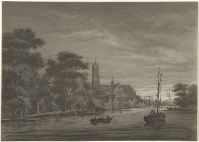 Paisagem noturna com vista para a vila de Christiaan Josi