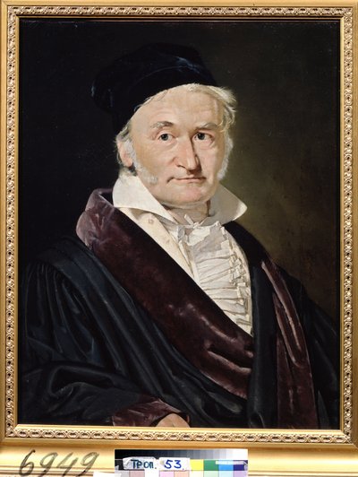 "Portrait du scientifique allemand Karl (Carl) Friedrich Gauss (1777-1855)" (Retrato do matemático, astrónomo e físico Carl Friedrich Gauss (1777-1855)) Peinture de Christian Albrecht Jensen (1792-1870) 1840 Dim. 66x52 cm Musee Pouchkine, M de Christian Albrecht Jensen