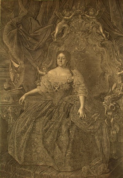 Retrato da Imperatriz Anna Ioannovna 1693-1740, década de 1740 de Christian Albrecht Wortmann