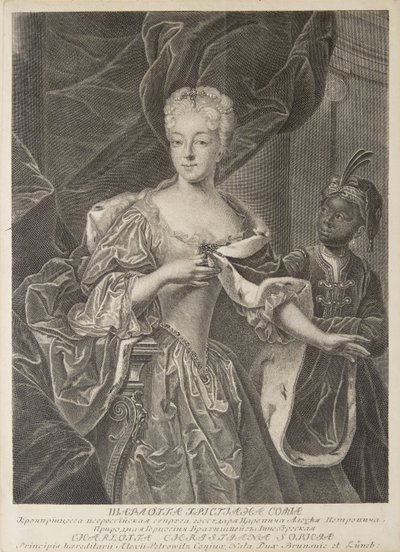 Retrato da princesa Charlotte de Brunswick-Wolfenbüttel 1694-1715, esposa de Tsarevich Alexei Petro de Christian Albrecht Wortmann