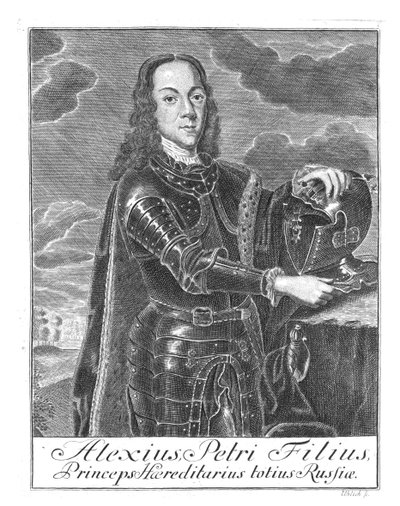 Retrato de Tsarevich Alexei Petrovich da Rússia 1690-1718, ca 1730 de Christian Albrecht Wortmann