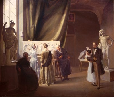 O estúdio de Bertel Thorvaldsen (1770-1844) 1899 (óleo sobre tela) de Christian Bang
