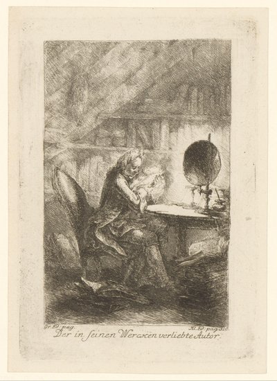 Autor apaixonado por suas obras Der in seinen Wercken verliebte Autor (título no objeto) de Christian Bernhard Rode