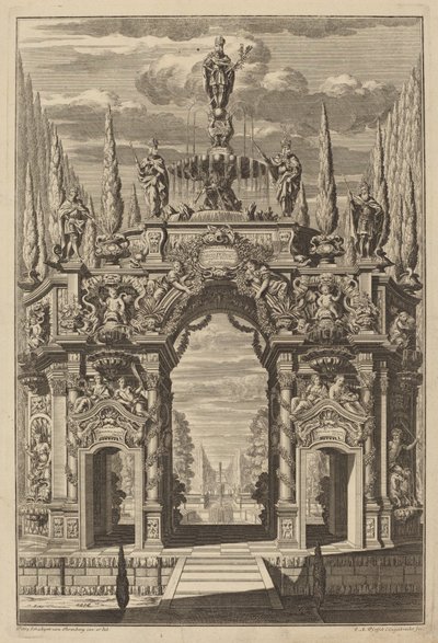Arco do Triunfo para Friedrich IV de Christian Engelbrecht and Johann Andreas Pfeffel, after Peter Schubert von Ehrenberg