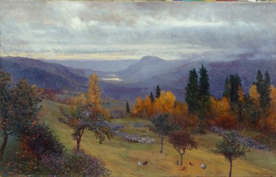 Outono no meu jardim (óleo sobre tela) de Christian Eriksen Skredsvig