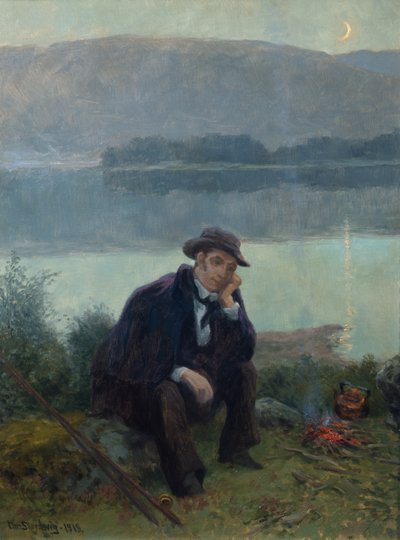 Joergen Moe numa viagem de pesca de Christian Eriksen Skredsvig