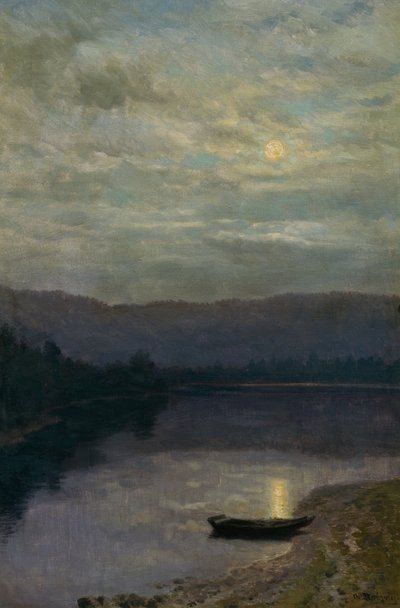 Nascer da Lua por Água Solitária de Christian Eriksen Skredsvig