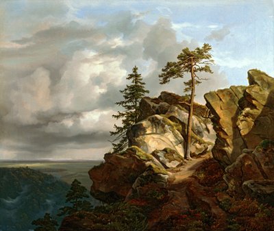 Paisagem Harz (The Lüneburg Heath perto de Harburg) de Christian Ernst Bernhard Morgenstern