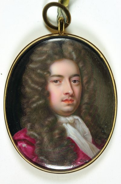 Um cavalheiro chamado William Lord Russell (esmalte) (veja também 3076204) de Christian Friedrich Zincke