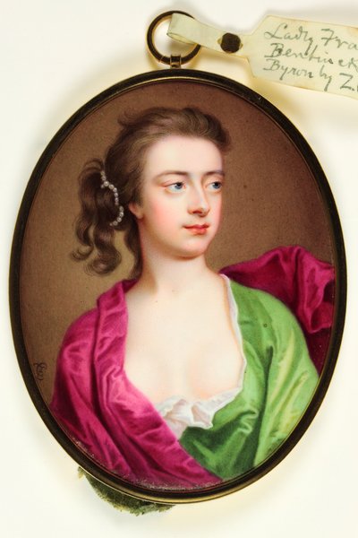 Lady Frances Wilhelmina Bentinck, Senhora Byron (esmalte) de Christian Friedrich Zincke
