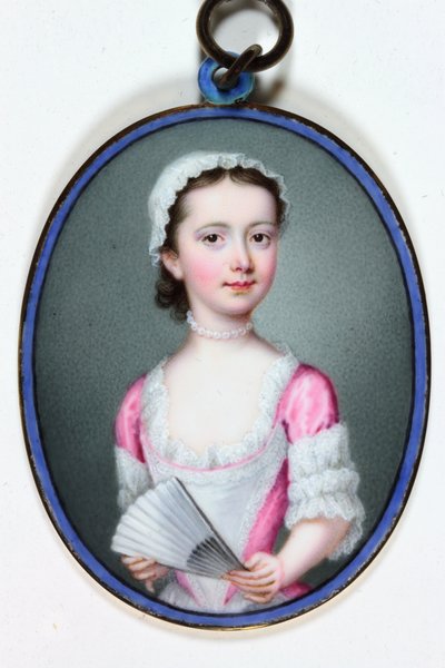 Lady Henrietta Cavendish Bentinck, mais tarde condessa de Stamford, 1741 (esmalte) de Christian Friedrich Zincke