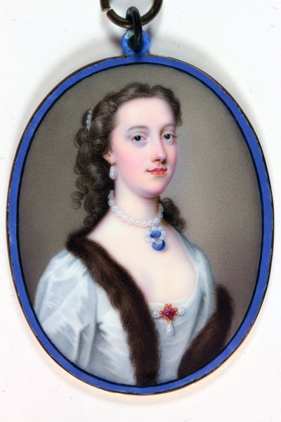 Lady Margaret Cavendish-Holles-Harley, Duquesa de Portland (esmalte) de Christian Friedrich Zincke