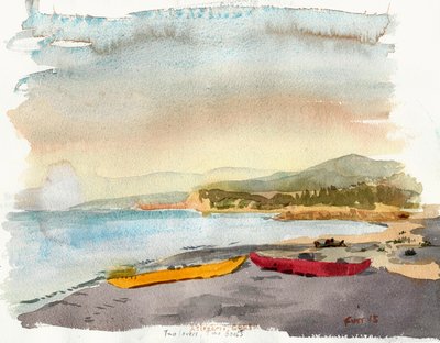 Astrakeri, Dois barcos, dois amantes (aguarela) de Christian Furr