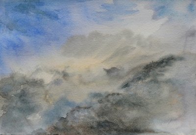 Templo das nuvens, 2015 (aguarela sobre papel) de Christian Furr