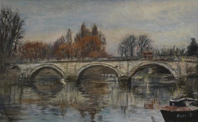 Para Sempre outono, Folhas Vermelhas - Ponte de Richmond, 2015 (óleo sobre tela) de Christian Furr