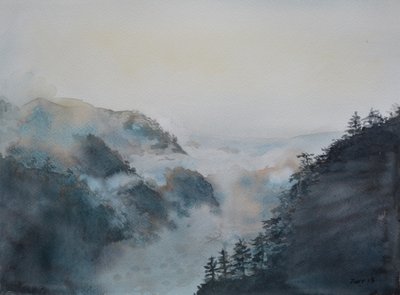 Mar Celestial - Chegada, 2015 (aguarela sobre papel) de Christian Furr