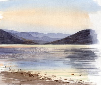 Lac Du Salagou (aguarela) de Christian Furr