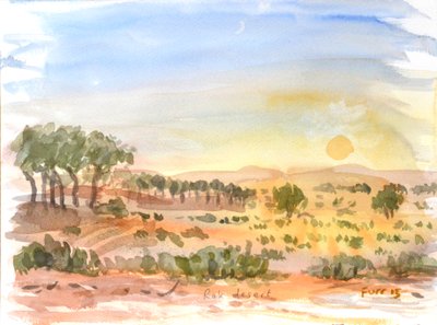 Rak Desert II, 2016 (aguarela) de Christian Furr