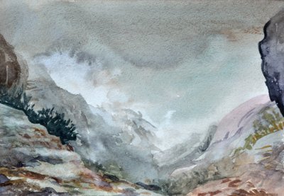 Valley In Mist, 2015 (aguarela sobre papel) de Christian Furr