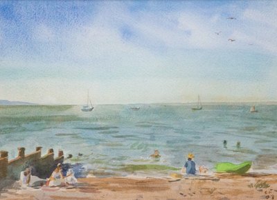 Mar verde de Whitstable, 2016 (aguarela) de Christian Furr