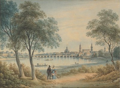 Vista de Dresden do oeste, 1833. de Christian Gottlob Hammer