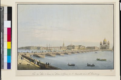 Vista, de, st. Isaac, ponte, a, almirantado, e, a, palácio inverno, st. Petersburg de Christian Gottlob Hammer