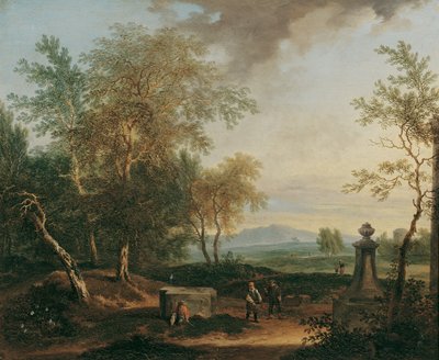 Paisagem com pedestal de Christian Hilfgott Brand